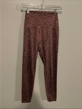 Beyond Yoga Dusty Mauve Leopard-Print High-Waist Leggings